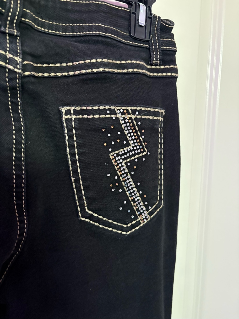 Women's Bootcut Jeans black with Contrast Stitching - Picture 3 of 6